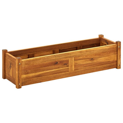 vidaXL Garden Raised Bed, Wooden Raised Flower Bed for Flowers and Plants, Solid Acacia Wood, Brown
