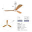 Hot Ventilateur de plafond moderne de 52 pouces avec moteur à courant continu réversible à télécommande 3 pales à intensité variable 3 couleurs-489207696-489207700-489207703