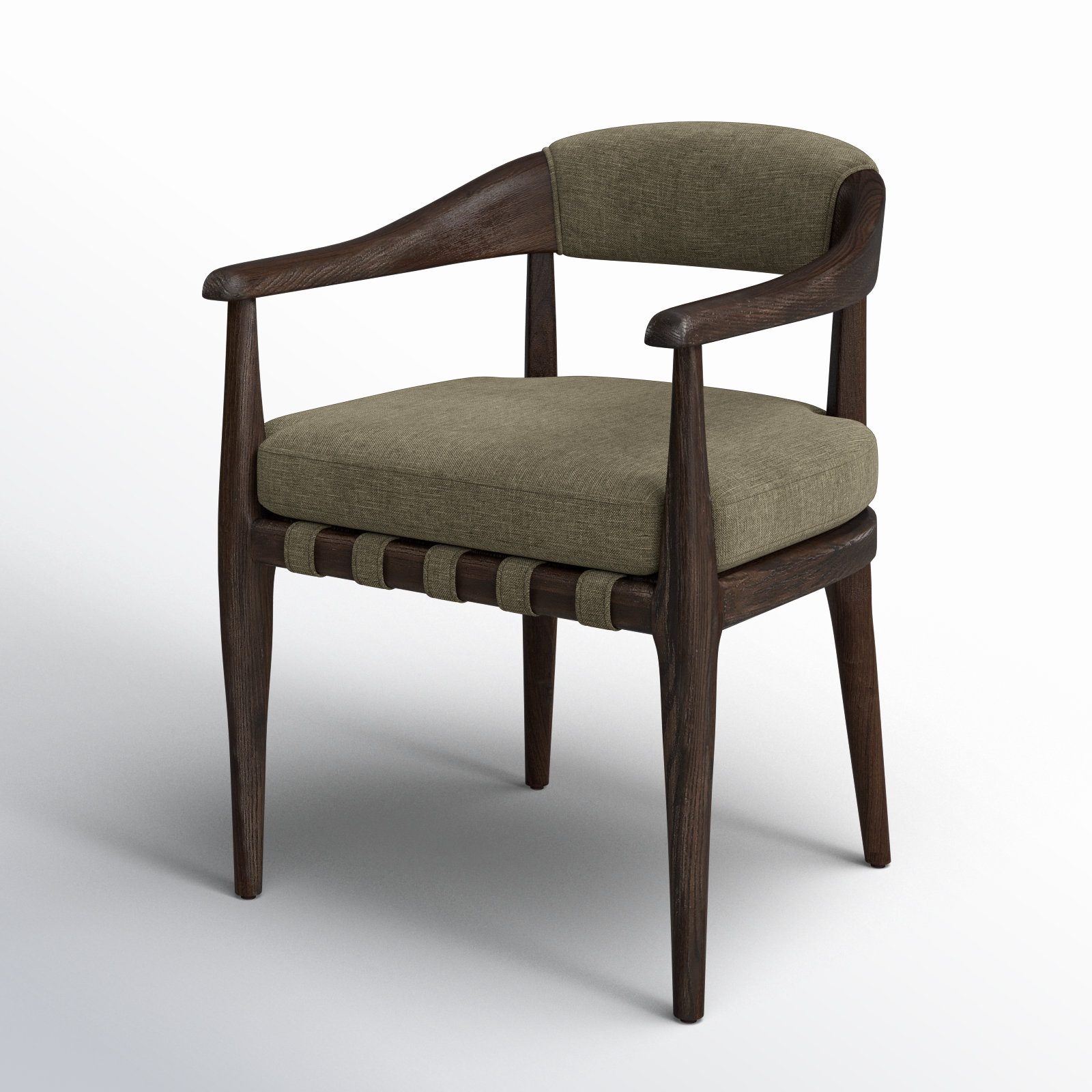 Clendon Dining Chair-Sonoma Chestnut, Laken Stone Linen