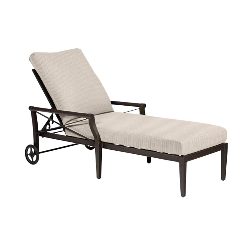 Andover 31'' Outdoor Aluminum Chaise Lounge, Canvas Bird's Eye Sunbrella® Canvas, Textured Black