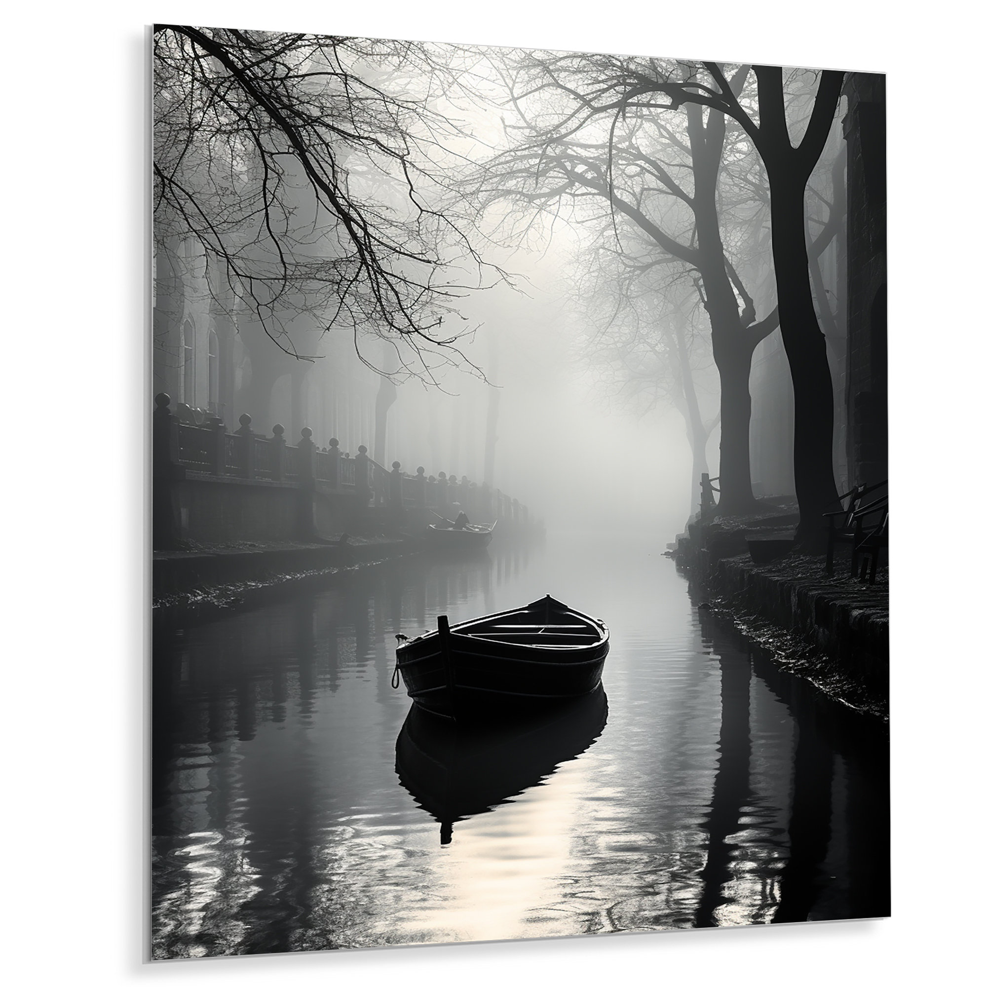 Millwood Pines Grey Canal Canal Mist Graphite - Canals Metal Wall Decor ...