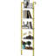 Bibliothèque échelle industrielle à 5 niveaux, présentoir mural mural avec tablettes en bois et structure en métal