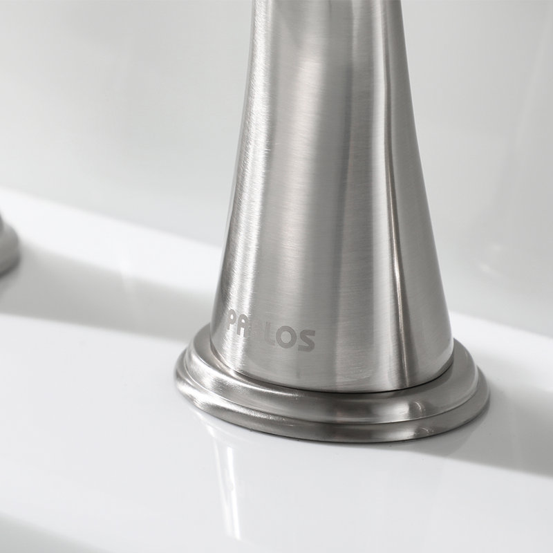 Widespread 2-handle Bathroom Faucet with Drain Assembly, Brushed Nickel