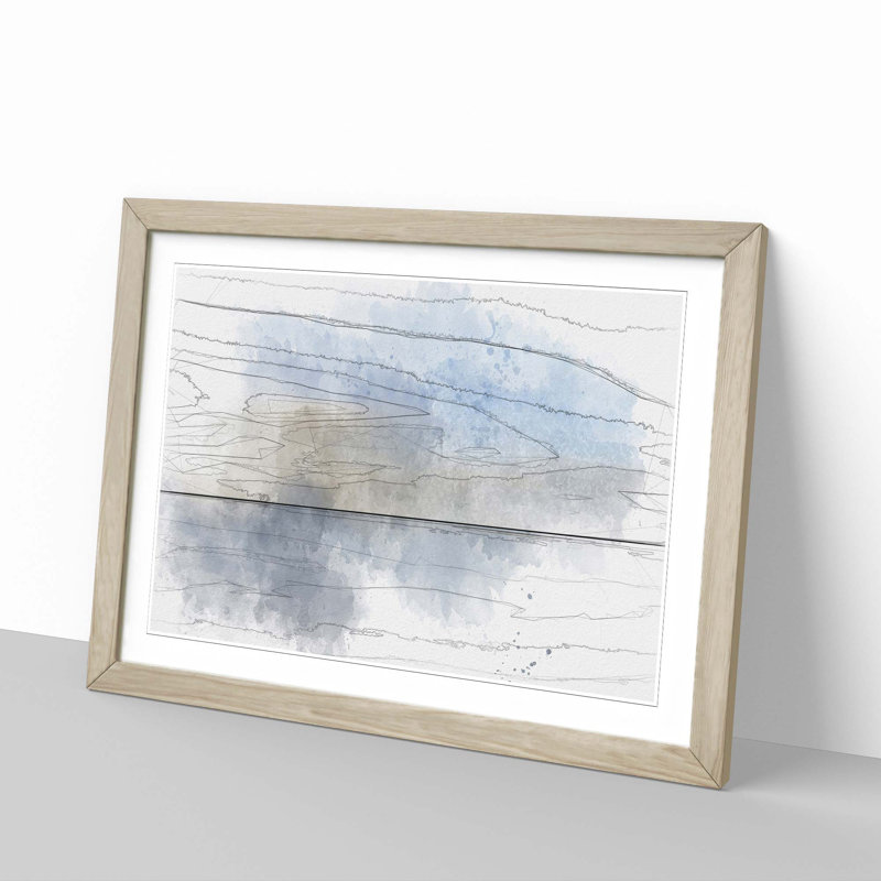 Baltic Sea Horizon in Abstract - Picture Frame Graphic Art Print, Oak Framed, 36cm H x 48cm W x 2cm D