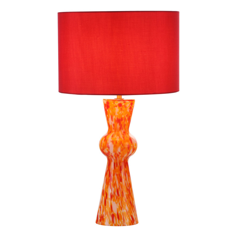 Glass Table Lamp Lamp, Orange, Red