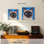 Chat siamois sur fond bleu-111892010