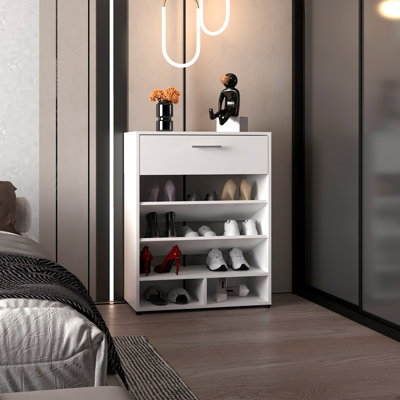 Range-chaussures, 1 porte, 4 pieds, 5 tablettes, parfait pour les chambres à coucher ou les vestibules