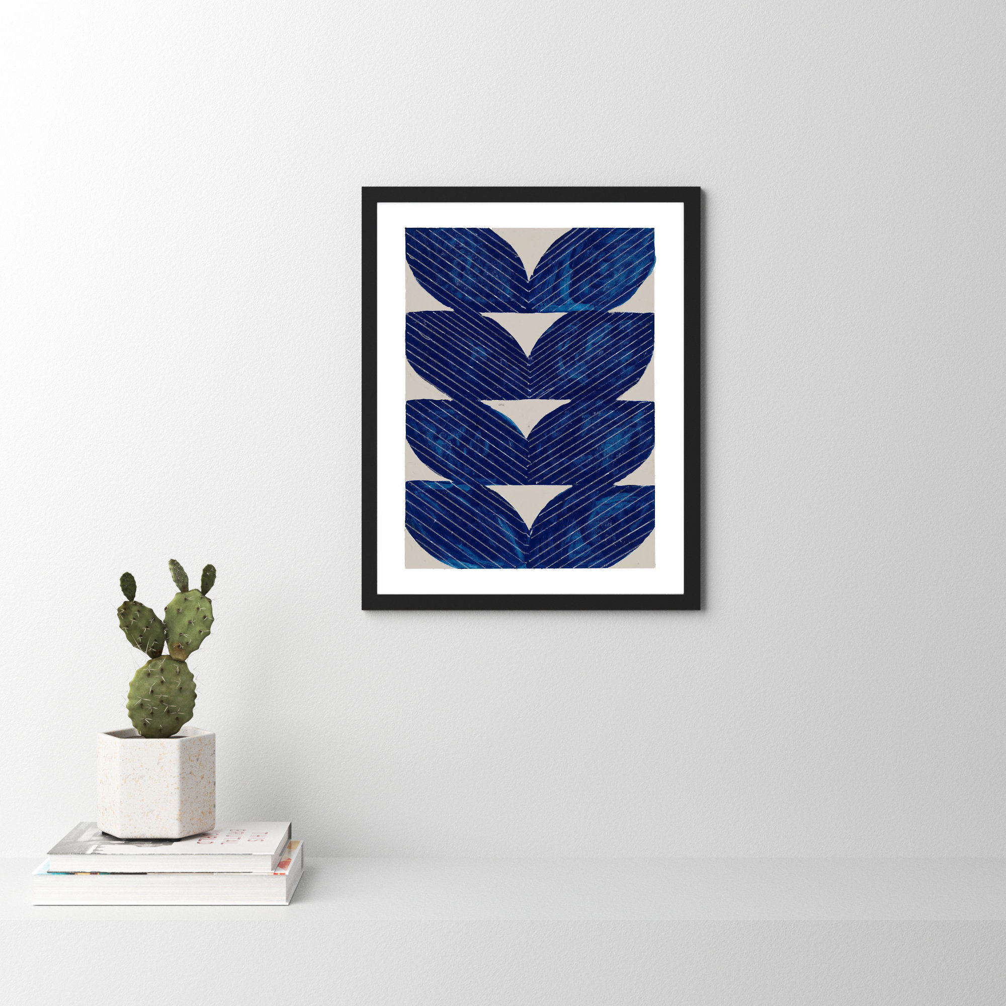 Navy Chevron by Andrea Stokes, Black, 25" H x 20" W x 1.25" D