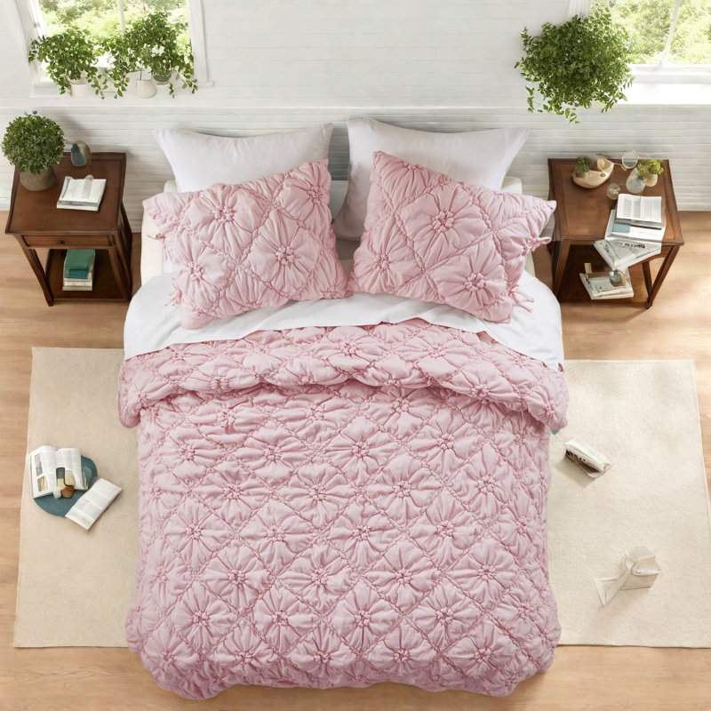 Shabby Chic King Bedding Sets, Microfiber Floral Comfort, All-season Use