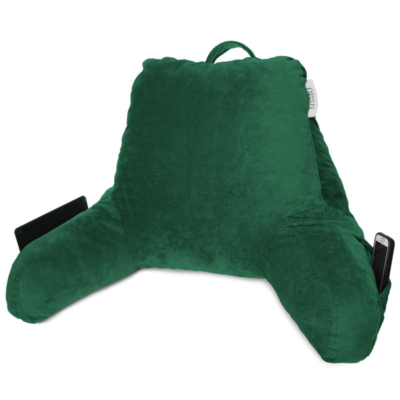 Coussin de lecture Nestl, H 14 po x l 13 po x P 8,5 po, Vert forêt