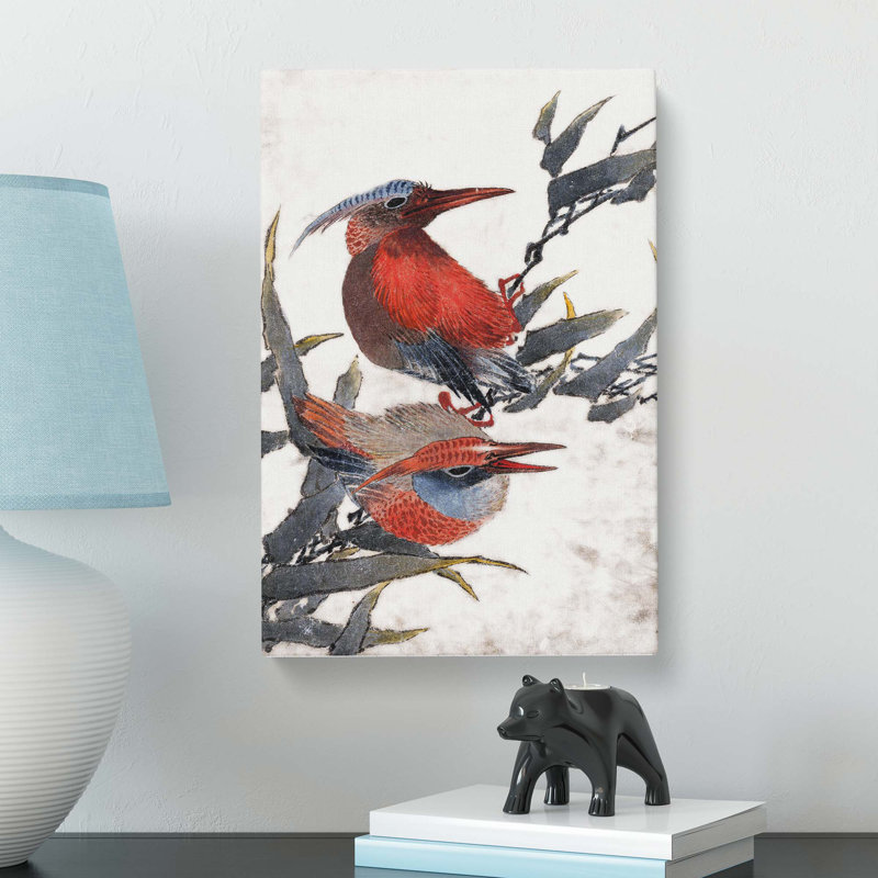 Two Birds by Katsushika Hokusai - Wrapped Canvas Painting, 76cm H x 50cm W x 3cm D
