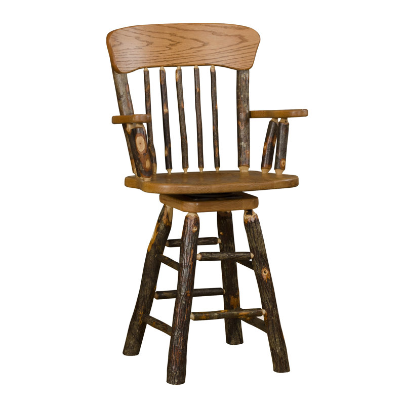 Wegate Swivel Solid Wood Counter Stool