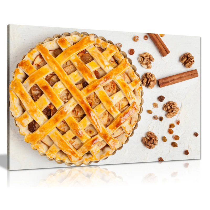 Rustic Kitchen Decor Apple Pie - Wrapped Canvas Print, 20cm H x 31cm W