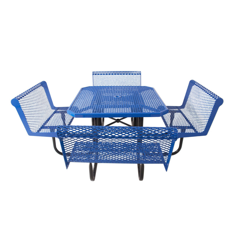 Table de octogone avec bancs avec dossiers