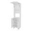 Garde-manger Kayenta avec 2 portes pneumatiques, rangement ouvert et armoire inférieure, blanc.