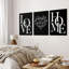 Love Home Wall Decor Black and White Farmhouse Modern Art for Entryway Hallway - Family Sign Express Warmth 12"x16"