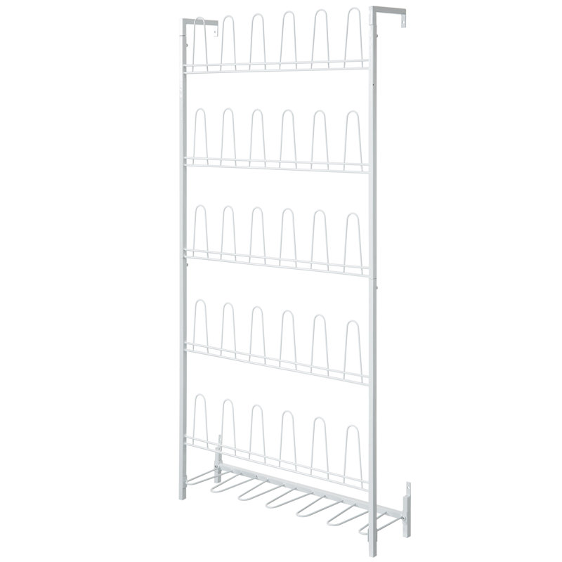 Wall-Mounted 18-Pair Shoe Boot Rack