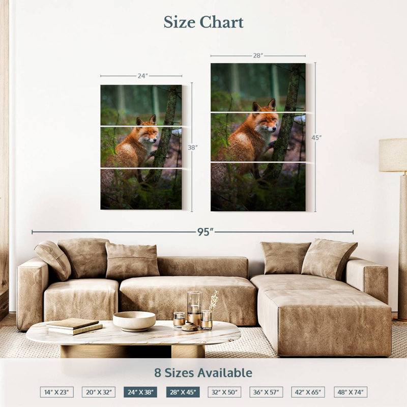 Brampt Wild Forest Fox, 38" H x 24" W
