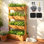 Lit de jardin surélevé vertical avec bacs à fleurs réglables, pot à fleurs en bois avec rotation d'angle, pot à fleurs et légumes autoportant pour balcon, patio et jardinage intérieur