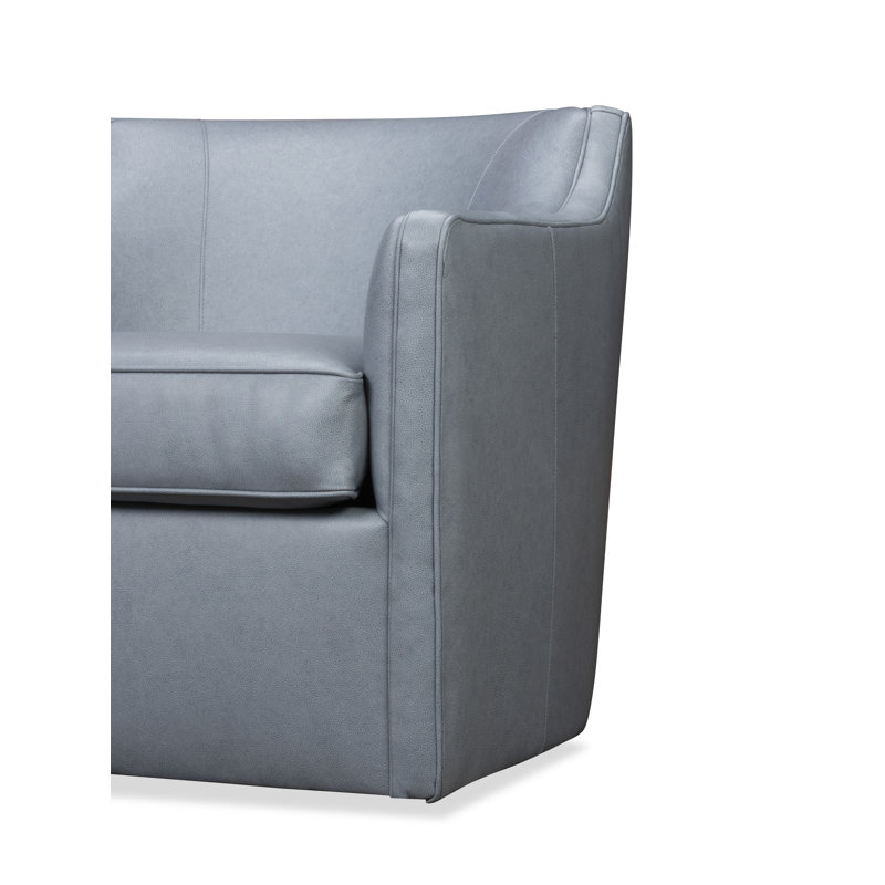 Fauteuil pivotant en cuir Marietta, Rangers bleu adriatique