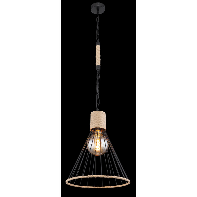 Alethea 1 - Light Black Cone Pendant, 140cm H x 9cm W x 9cm D