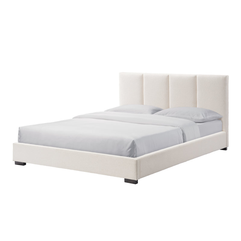 Lit plateforme Birch Boucle, Boucle blanc, Queen
