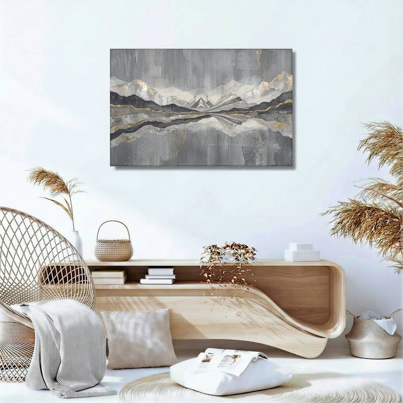 Mountain Reflection, reproduction d'art sur toile, ensemble de 1, Toile tendue, H 28 po x l 40 po
