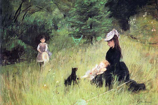 «In the Meadow» par Berthe Morisot, reproduction d'art, H 44 po x l 66 po x P 1,5 po