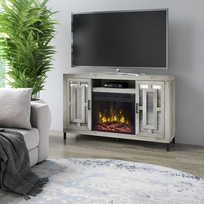 Joyal TV Stand Fireplace for TVs up to 60" Fireplace, Valley Pine