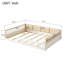 Cadre de lit moderne pour chambre à coucher, chambre d'amis, lit plateforme, lit plateforme tapissier en bois avec garde-corps-825897218