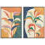 «Abstract Botanical Colorful Tropical Jungle Leaf Botanical», reproduction sur toile encadrée 2 pièces-91069026-91069028