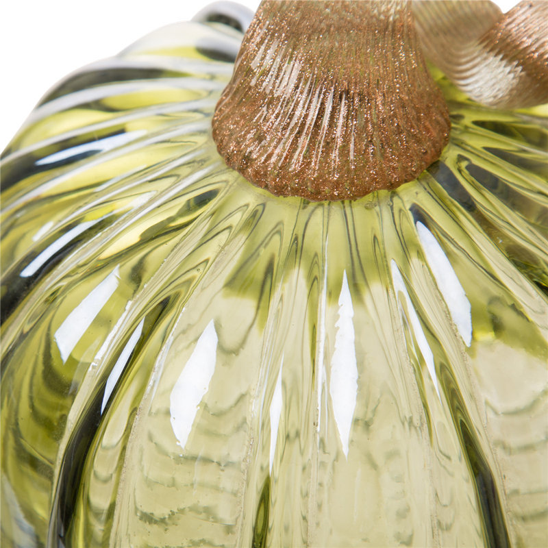 Citrouille en verre grésiller, Vert