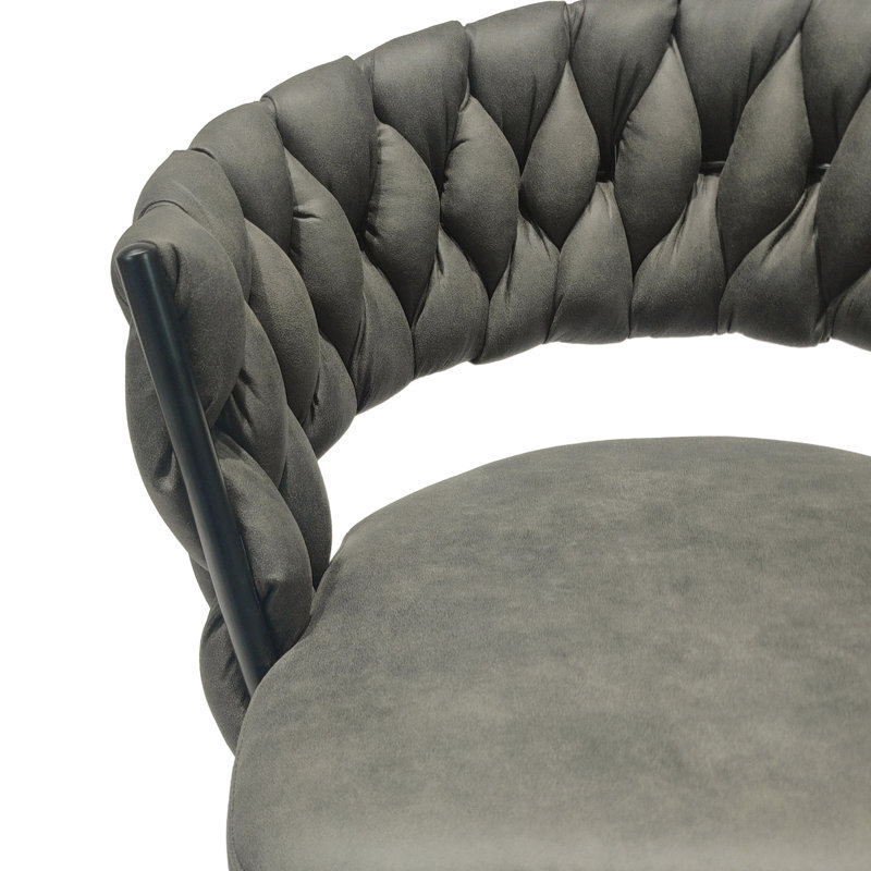 Tabourets de bar 28 po en tressage de 28 po en cuir technique (brun clair), pivotant sur 360 °, pour îlot de cuisine, restaurant, bar, tabourets pivotants brun clair, rembourrés, structure en métal, café,