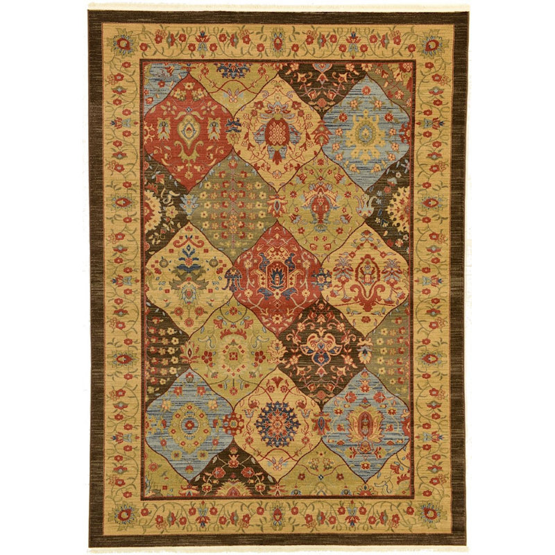 Tapis à motif oriental brun Stirling, Rectangle 8 pi x 11 pi