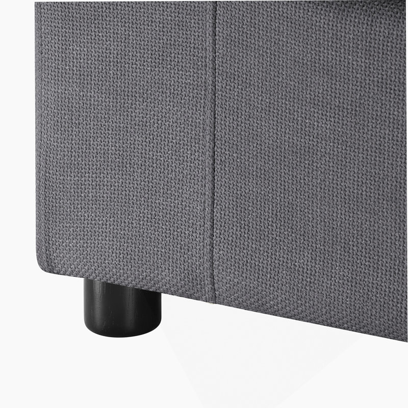 Canapé modulaire 2 pièces - gris anthracite, tissu moelleux, design familial, facile à nettoyer et ultra-confortable