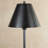 36 Inch Travertine Buffet Lamp in Blackened Steel Finish, Natural Stone Base with Empire Metal Shade
