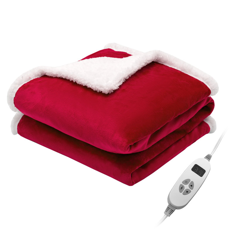 As Pic Heated Throw Blanket, Red
