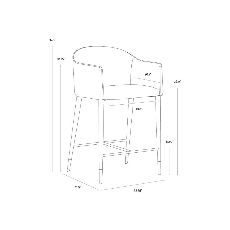 Kylin Upholstered Stool with Metal Frame