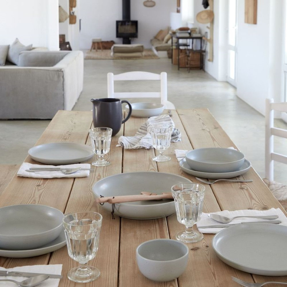 Casafina Pacifica Handmade Fine Stoneware Dinnerware Set, Oyster Gray