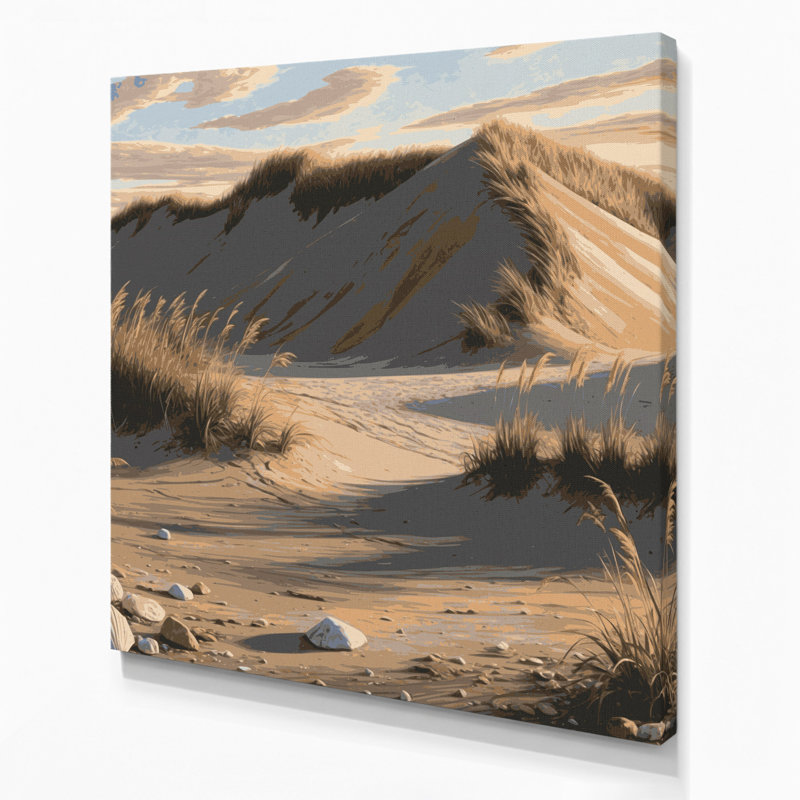 «Coastal Sandy Neutrals», art mural sur toile noire, H 16 po x l 16 po