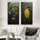 «Green and Black Botanical Balance I» - ensemble d'art mural botanique 2 pièces