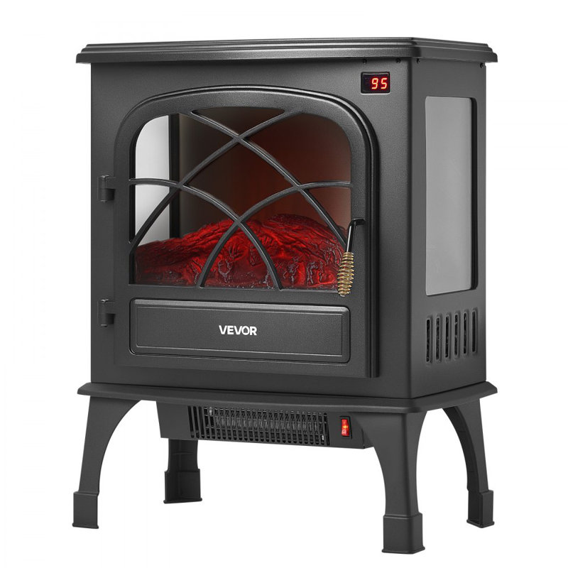 25.5 Inch Freestanding Electric Fireplace Heater 1500W Adjustable Flames Remote