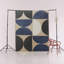 Tapis décoratif à motif géométrique bleu et noir-520233798