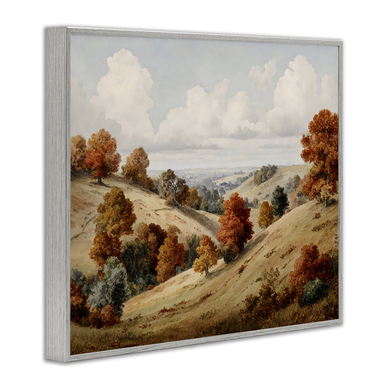 Giclée d'automne encadrée de feuilles d'automne, design par LSR Design Studio, Estampe numérique Farmhouse, H 16 po x l 20 po