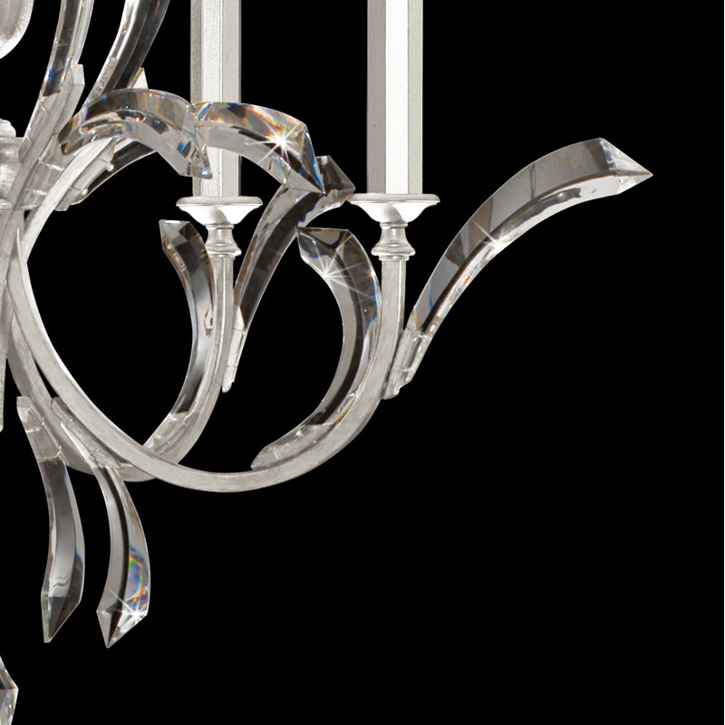 Beveled Arcs 5 - Light Chandelier, Silver Leaf