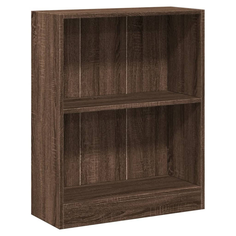 Athema Standard Bookcase, (2 Shelves) 76cmH x 60cmW x 24cmD, Brown Oak