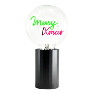 Ampoule MERRY XMAS verte / rouge avec base Lampe de table portable