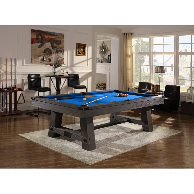 Yukon Slate Pool Table with Professional Installation Included, 7'5", Electric Blue, Weathered Fieldstone