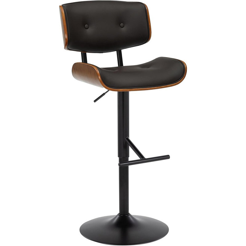Tabouret de bar pivotant réglable, noir