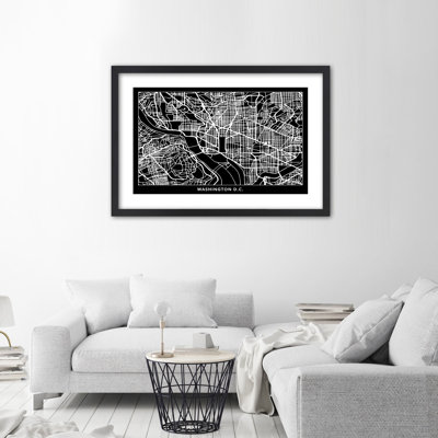 Washington Dc City Map - Single Picture Frame Print
